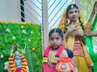 Children dressed as Radha